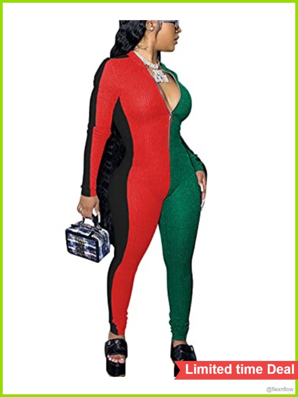 Sexy V Neck Long Sleeve Bodycon Jumpsuit One Piece Party Clubwear